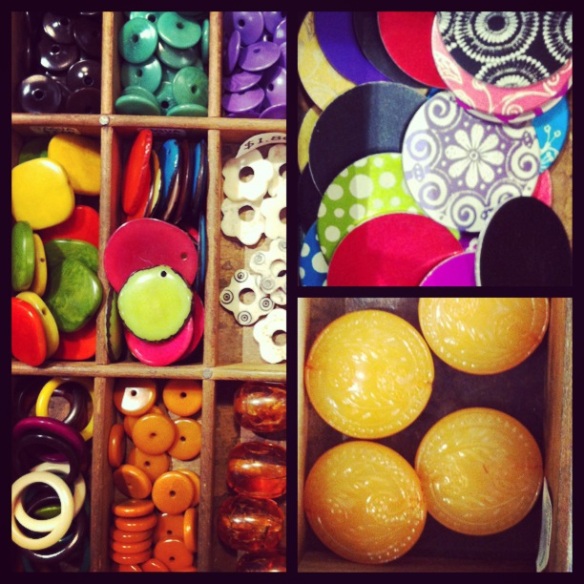 Colorful tagua nut beads, aluminum discs from Lilly Pilly, and more!